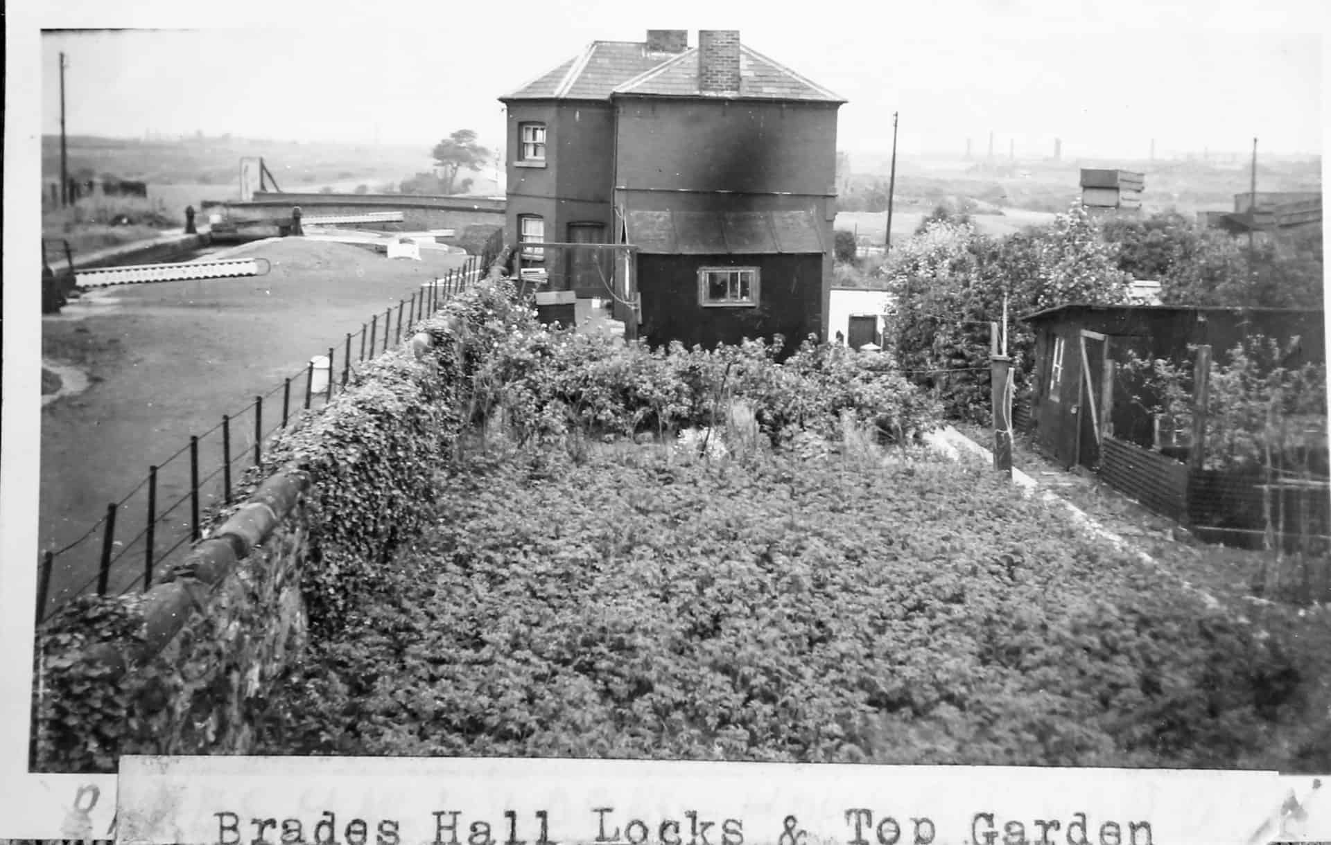 Brades Hall Locks and top garden, c 1950s 
