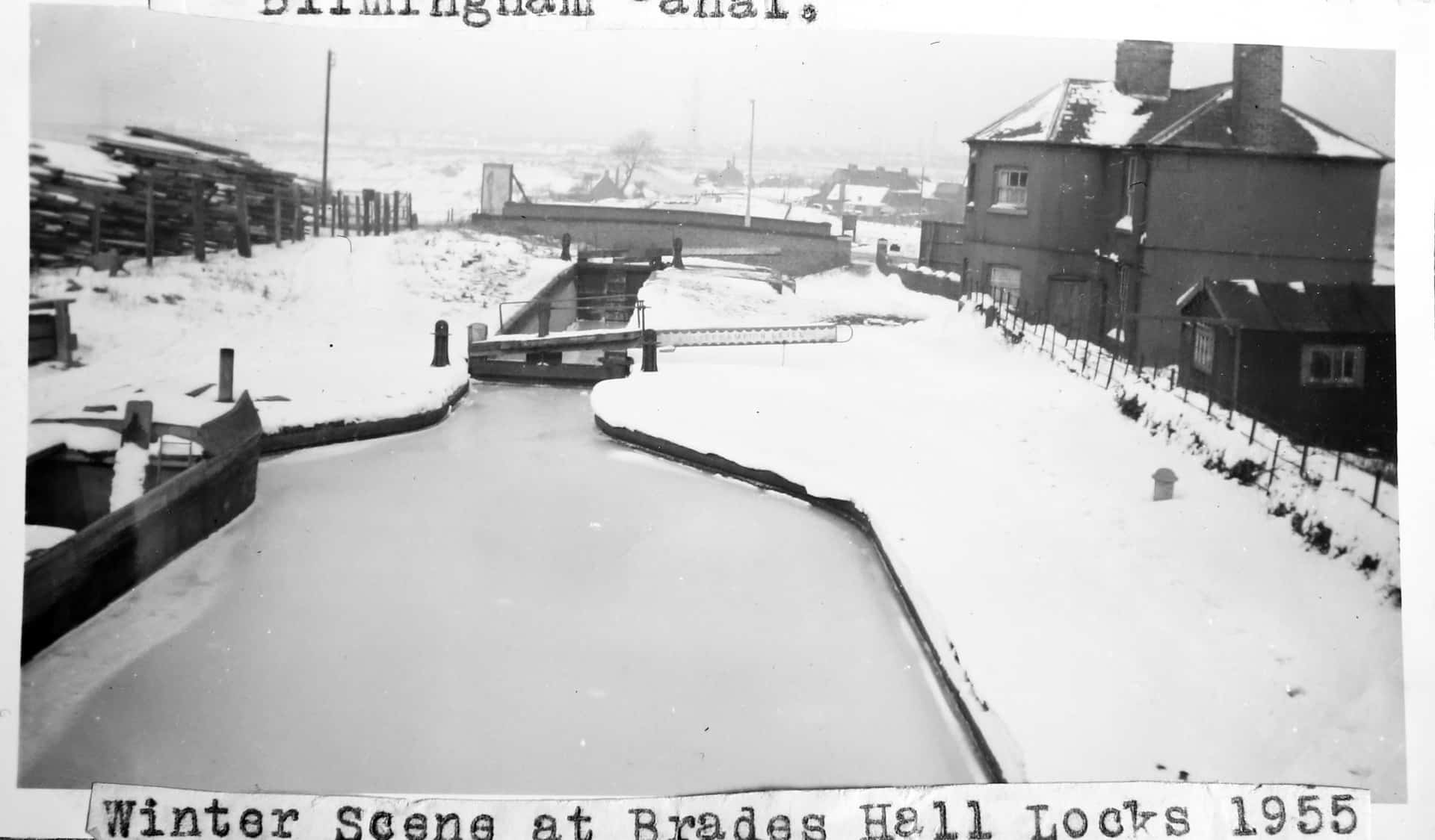 Winter scene at Brades Hall Locks 1955