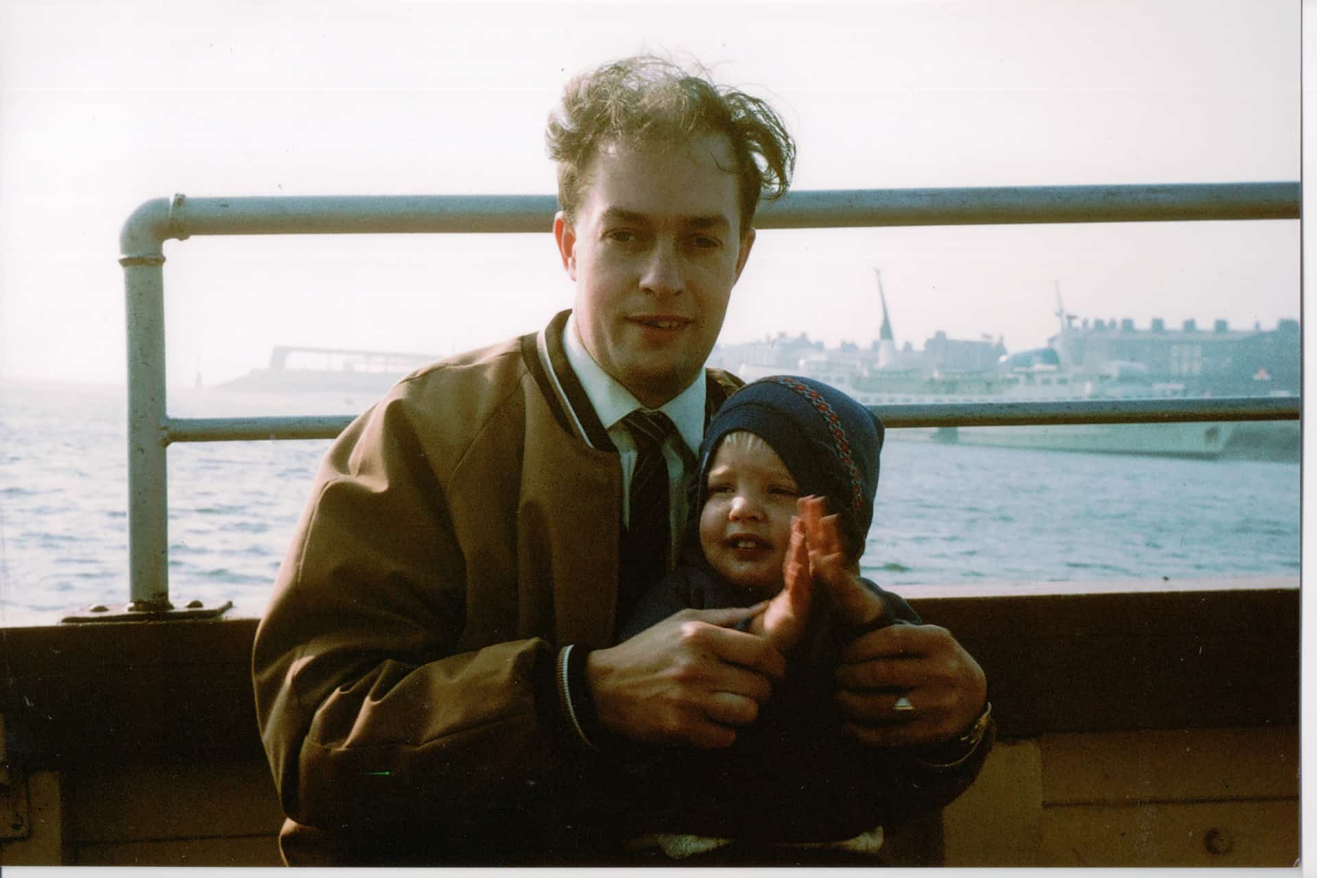 Conrad Collins and his son, Peter, on holiday together, late 1960s.