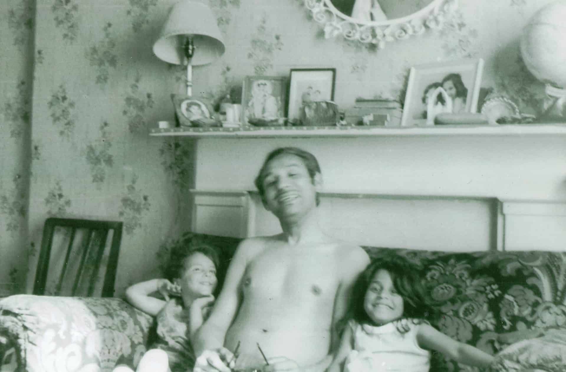Marianne and her sister with her father in London in the 1960s.
'This is when we lived in 101 Highfield Road in London, we privately rented a room and it was a time when black African Caribbean and Asian people shared houses.'