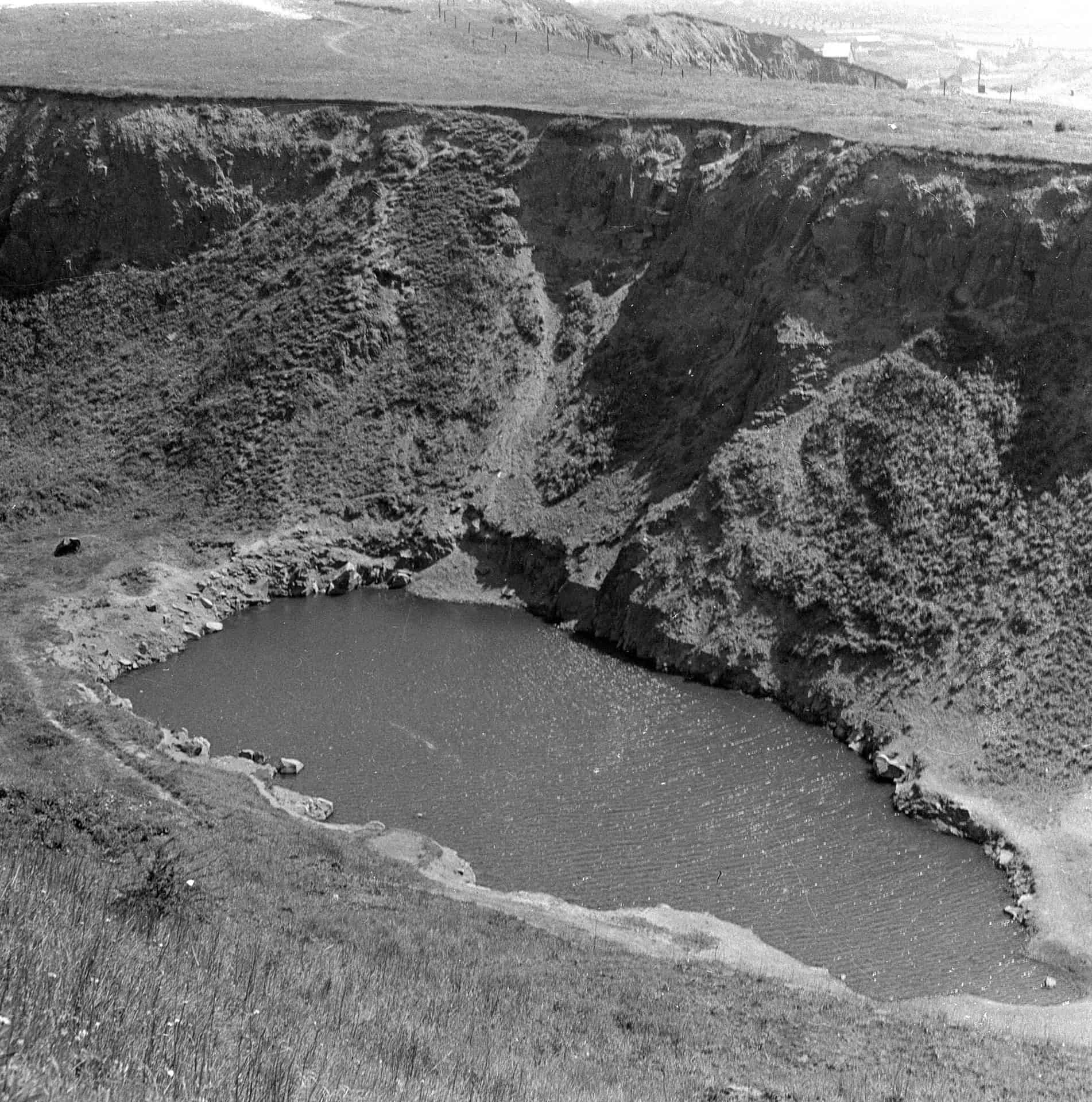 one of the massive marlholes left behind by quarrying in the Rowley Hills. From the Jim Rippin Collection. 