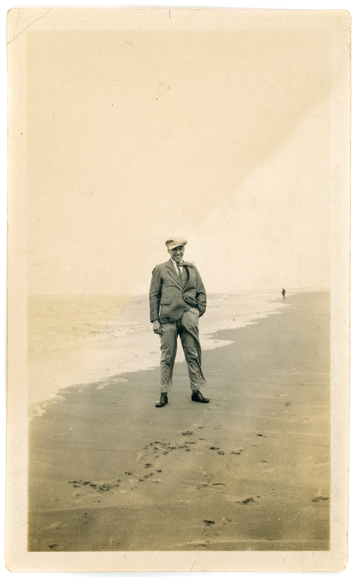My Father on the beach, proabably taken by my mother on the Box Brownie. 