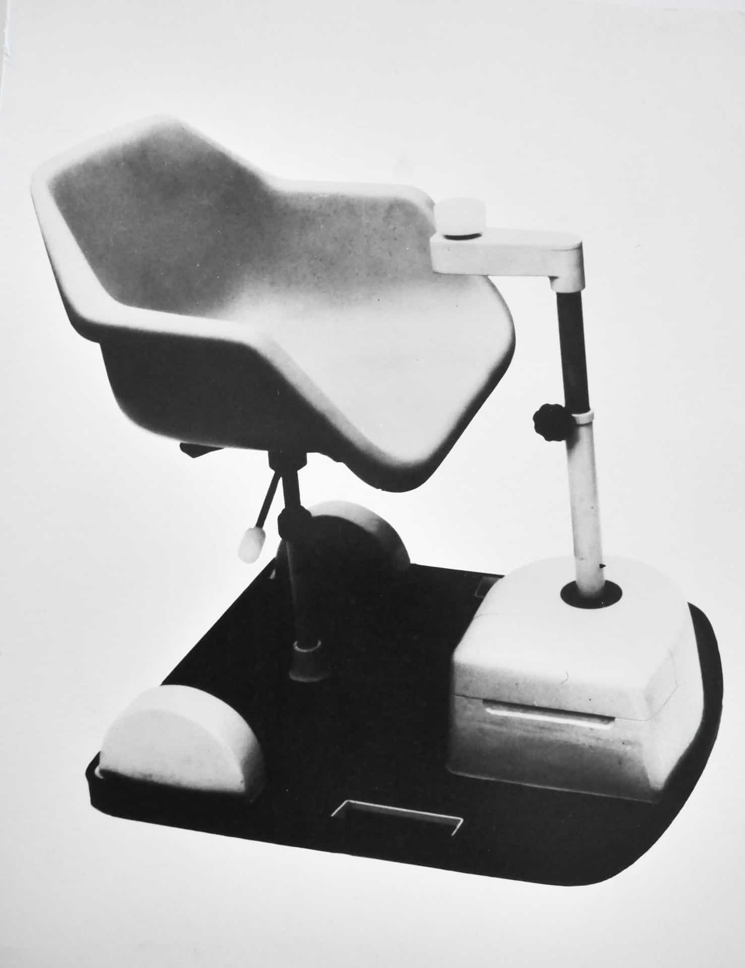The mobile chair George designed for a disabled friend of Lord Snowdon.