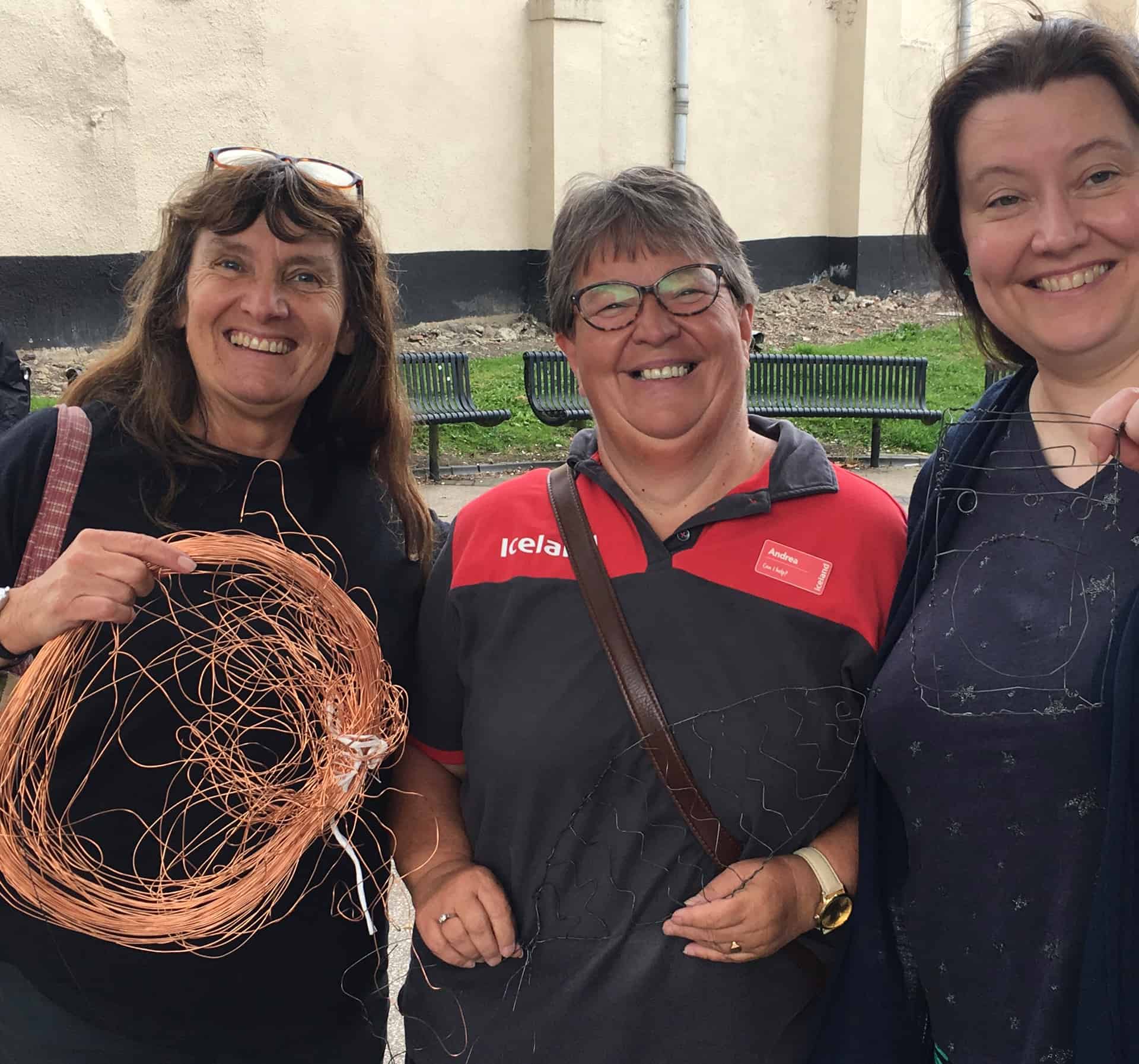 First workshops on the High Street in Dudley – making things in wire and having conversations.