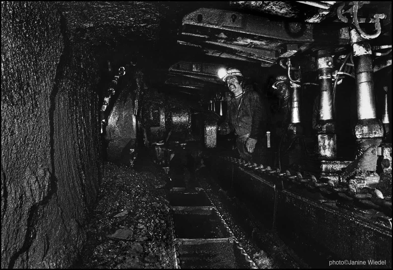 cutting the face Littleton Colliery  Staffordshire. 1970's