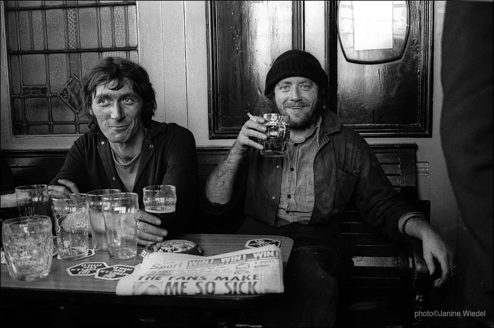Workers in the local pub in Aston Birmingham relaxing after a hard shift in the drop forge next door.