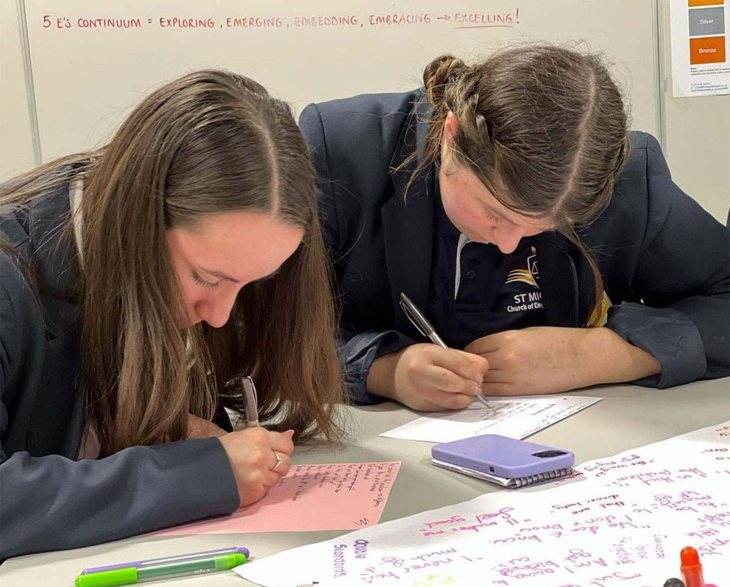 Pupils from St Michaels School exploring creative writing with Steven Camden